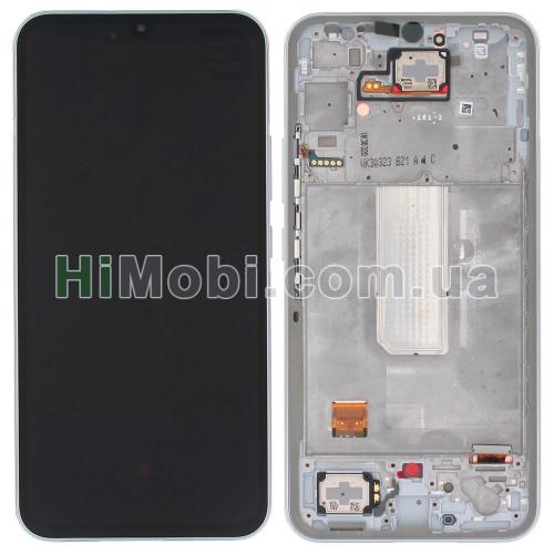 Дисплей (LCD) Samsung A346 Galaxy A34 5G срiбло сервісний + рамка