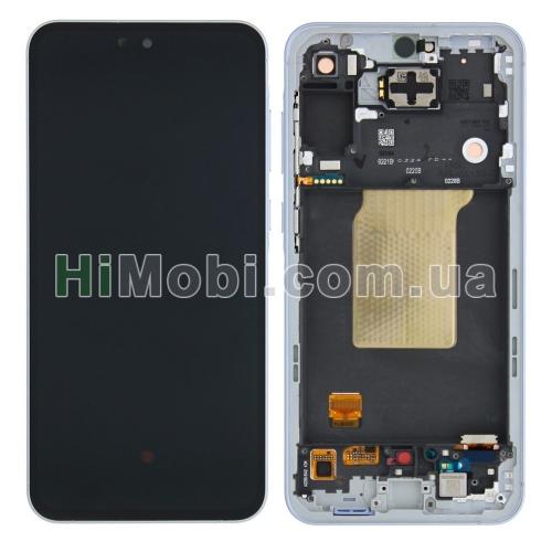 Дисплей (LCD) Samsung A556 Galaxy A55 Light Blue сервісний + рамка