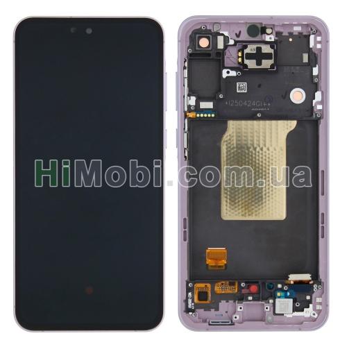 Дисплей (LCD) Samsung A556 Galaxy A55 Light Violet сервісний + рамка