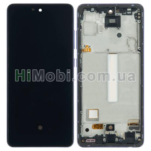 Дисплей Samsung A528 Galaxy A52S 5G фіолетовий сервісний + рамка