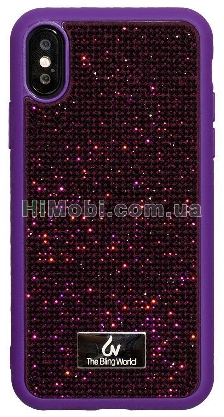 Накладка Bling World iPhone XS Max фіолетовий