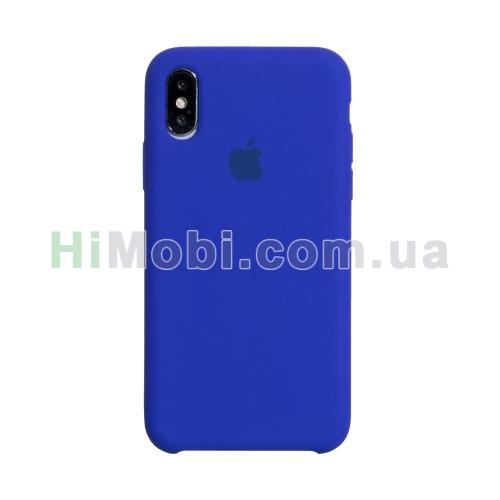Накладка Silicone Case iPhone XS Max (44) Shiny blue