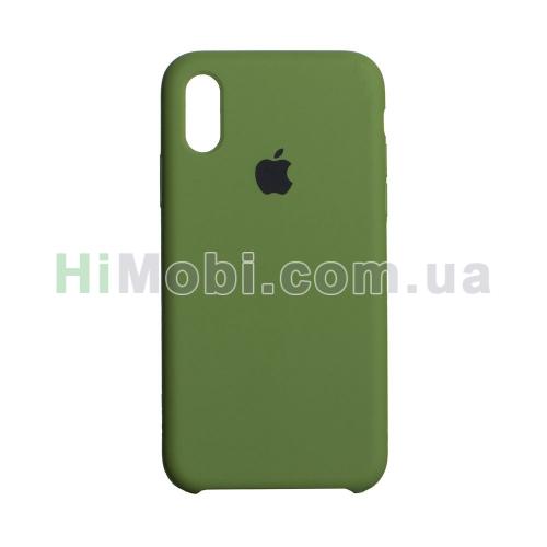 Накладка Silicone Case iPhone XS Max (45) Army green