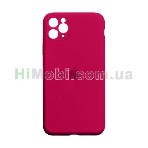 Накладка Silicone Case Full iPhone 11 Pro Max (37) Rose red