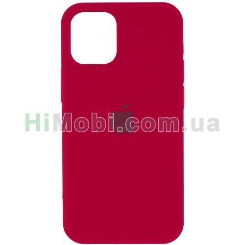 Накладка Silicone Case Full iPhone 12 Pro Max (37) Rose red