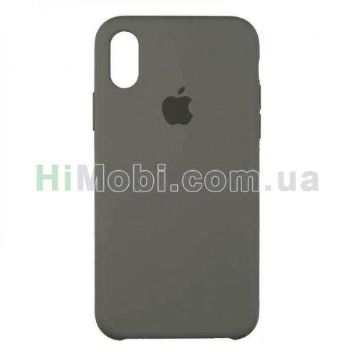 Накладка Silicone Case Full iPhone XR (35) Dark olive