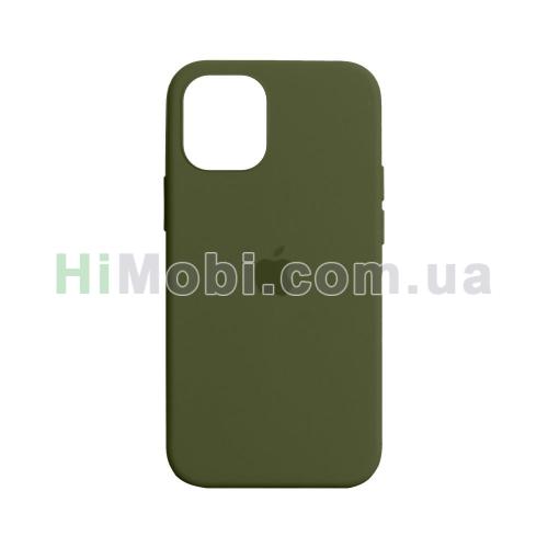 Накладка Silicone Case Full iPhone 12 Mini (45) Army green