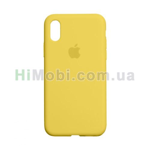 Накладка Silicone Case Full iPhone XS Max (04) Yellow
