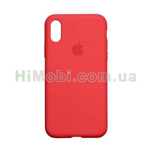 Накладка Silicone Case Full iPhone XS Max (14) Red
