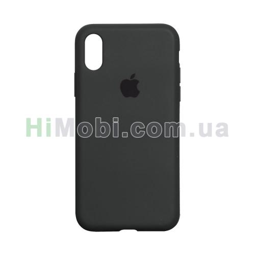 Накладка Silicone Case Full iPhone XS Max (15) Dark grey