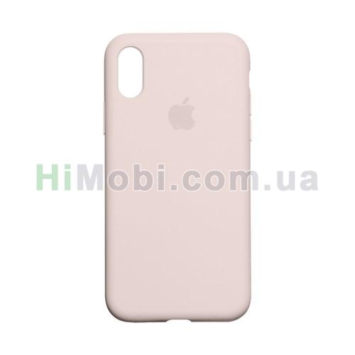 Накладка Silicone Case Full iPhone XS Max (19) Pink sand