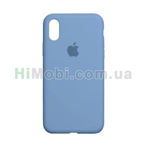 Накладка Silicone Case Full iPhone XS Max (24) Azure