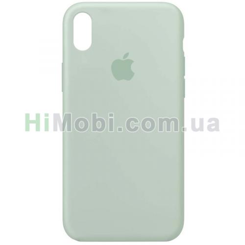 Накладка Silicone Case Full iPhone XS Max (26) Mist blue