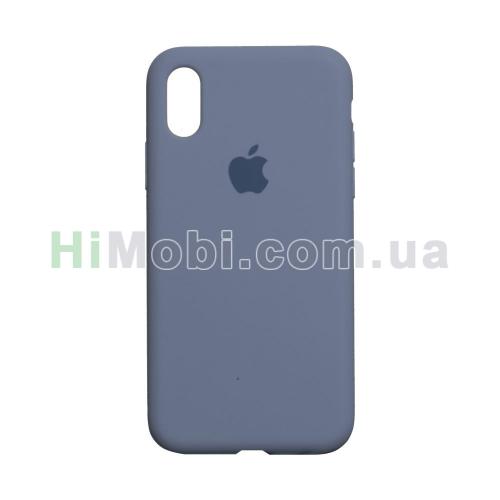 Накладка Silicone Case Full iPhone XS Max (28) Lavender gray