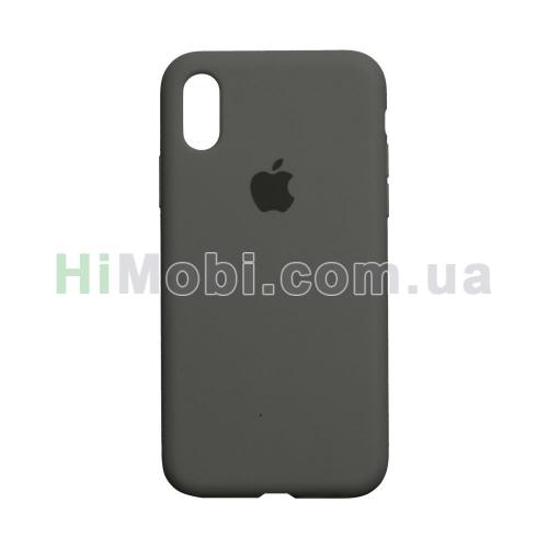 Накладка Silicone Case Full iPhone XS Max (35) Dark olive