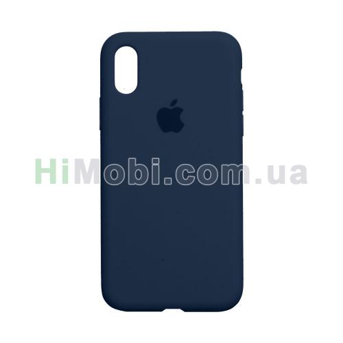 Накладка Silicone Case Full iPhone XS Max (36) Blue cobalt