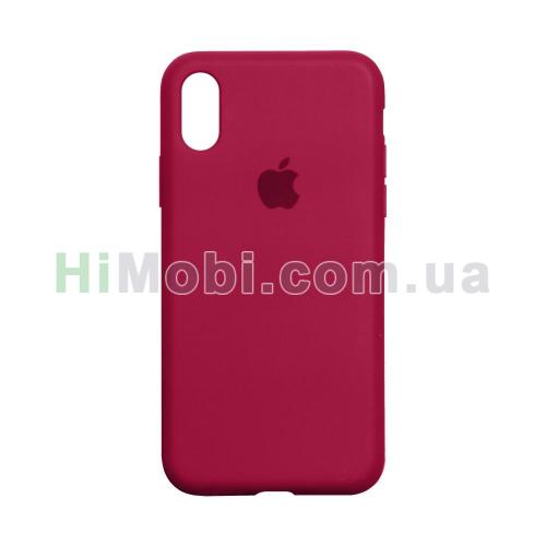 Накладка Silicone Case Full iPhone XS Max (37) Rose red