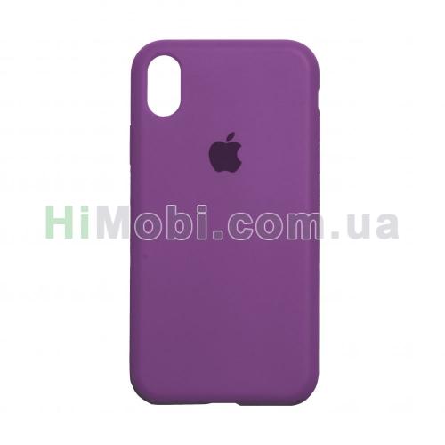 Накладка Silicone Case Full iPhone XS Max (43) Grape