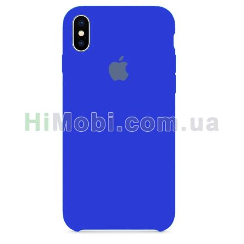 Накладка Silicone Case Full iPhone XS Max (44) Shiny blue