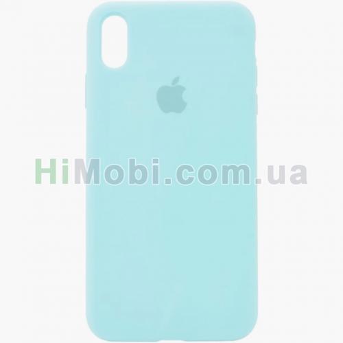 Накладка Silicone Case Full iPhone XS Max (58) Sky blue