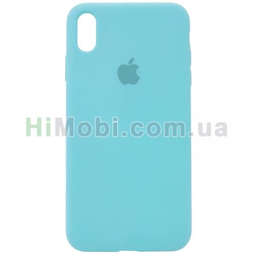 Накладка Silicone Case Full iPhone XS Max (59) Marine green
