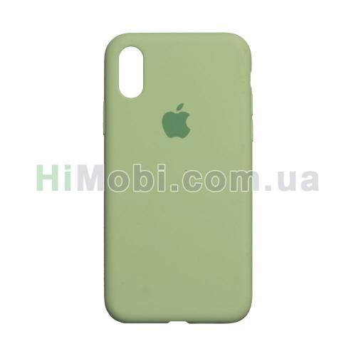 Накладка Silicone Case Full iPhone X / XS (01) Mint