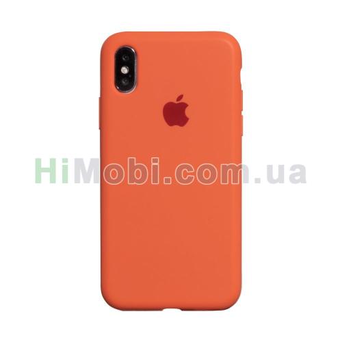 Накладка Silicone Case Full iPhone X / XS (02) Apricot