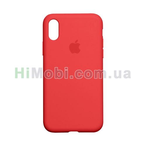 Накладка Silicone Case Full iPhone X / XS (14) Red