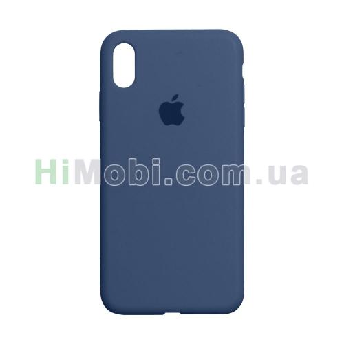 Накладка Silicone Case Full iPhone X / XS (20) Navy blue