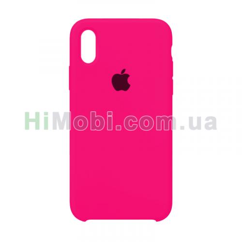 Накладка Silicone Case iPhone X / XS (38) Shiny pink