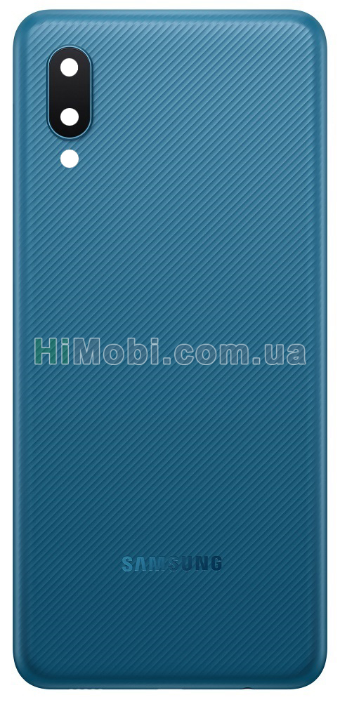 Задня кришка Samsung A022/ F Galaxy A02 синій + скло камери