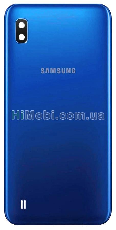 Задня кришка Samsung A105 Galaxy A10 2019 синій + скло камери оригінал