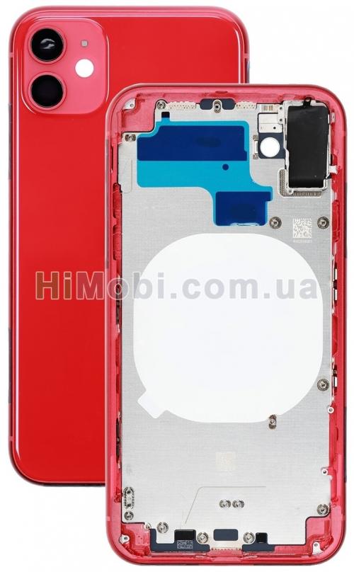 Корпус для iPhone 11 червоний (металическая рамка / корпус) оригінал знятий з телефону