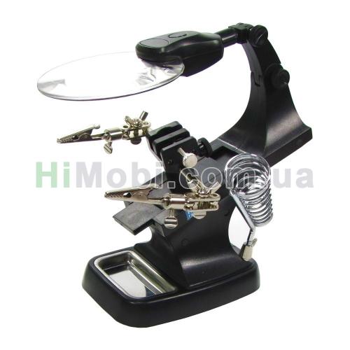 Тримач плат Aida TH-7023 з лінзою, підсвічуванням та підставкою під паяльник