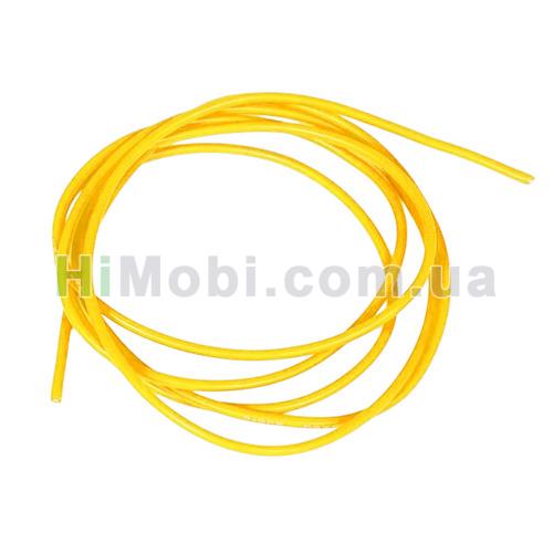 Провід силіконовий 24 AWG жовтий 1 метр (40х0.08 мм)