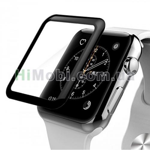 Захисне скло Apple Watch 42mm 0.3mm 4D чорне Люкс