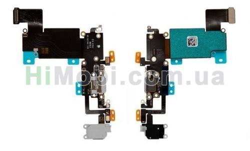 Шлейф (Flat cable) iPhone 6S Plus з роз'ємом зарядки та навушників темно-сірий