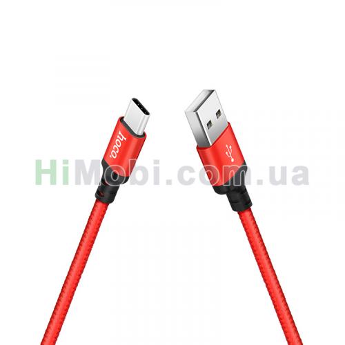 USB кабель Hoco X26 Type-C 1.0m чорно-червоний