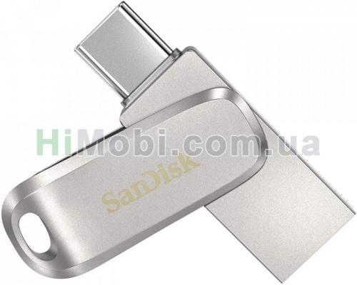 USB флеш SanDisk Ultra Dual Drive Luxe Type-C 32GB USB 3.1 сталевий