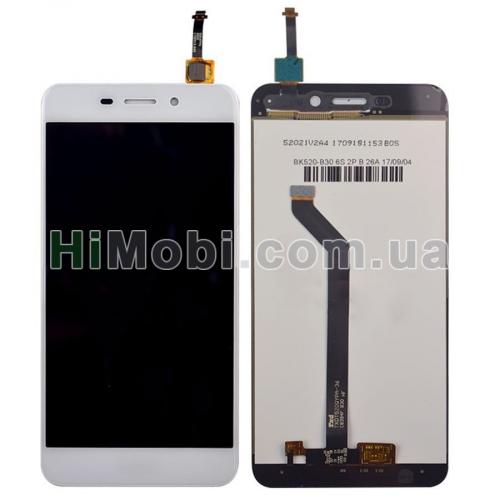 Дисплей (LCD) Huawei Honor 6C Pro/ Honor V9 Play (тип 1) JMM-L22 з сенсором білий