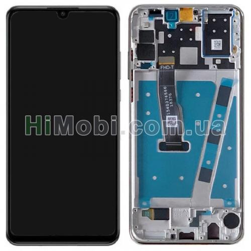 Дисплей (LCD) Huawei P30 Lite/ Nova 4e (2019) з сенсором чорний + рамка срiбло 24MP