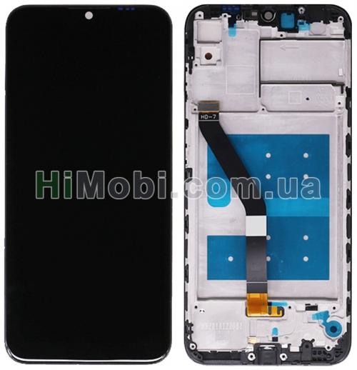 Дисплей (LCD) Huawei Y6 2019/ Honor 8A/ Y6 Pro 2019/ Y6S з сенсором чорний + рамка оригінал PRC