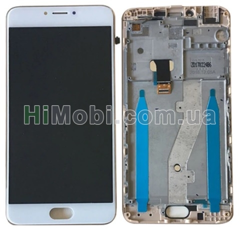 Дисплей (LCD) Meizu M3 Note з сенсором білий + рамка (версія L681h)