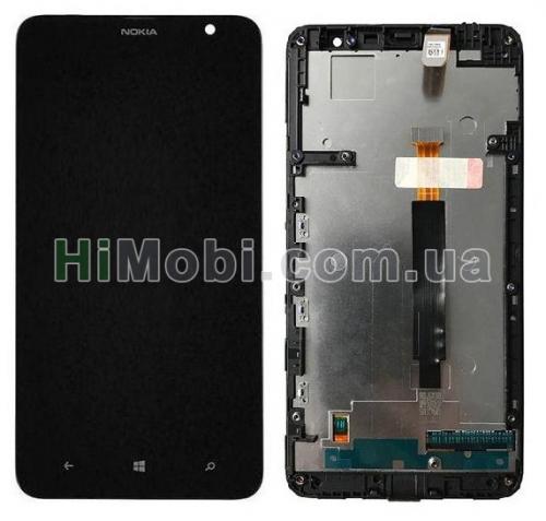 Дисплей (LCD) Nokia 1320 Lumia з сенсором чорний + рамка оригінал PRC