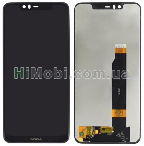 Дисплей (LCD) Nokia 5.1 Plus/ X5 (2018) з сенсором чорний оригінал PRC