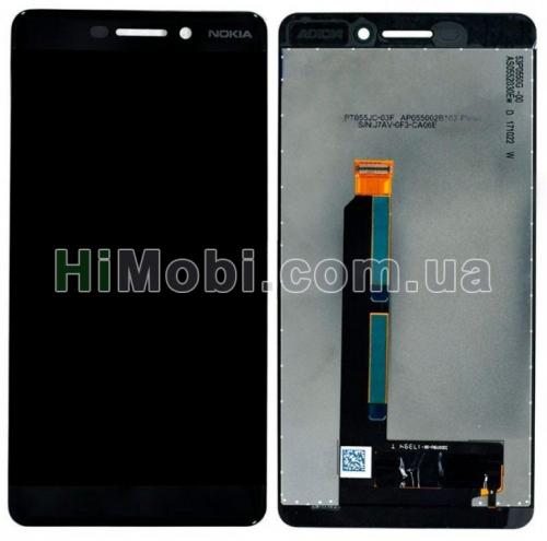 Дисплей (LCD) Nokia 6.1 TA-1050/ Dual Sim TA-1043 з сенсором чорний