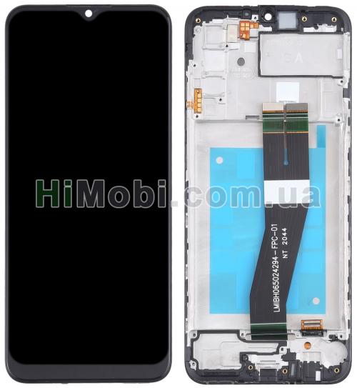 Дисплей (LCD) Samsung A02S Galaxy A025 (2019) з сенсором чорний + рамка PRC