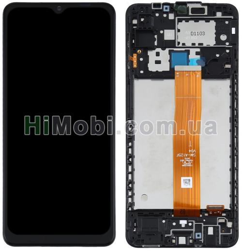 Дисплей (LCD) Samsung A125 Galaxy A12 з сенсором чорний сервісний + рамка GH82-24491A
