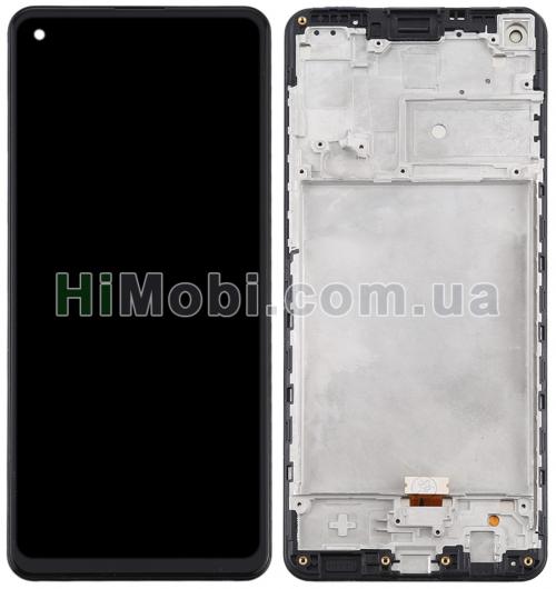 Дисплей (LCD) Samsung A217 A21s (2020) з сенсором чорний + рамка сервісний GH82-22988A