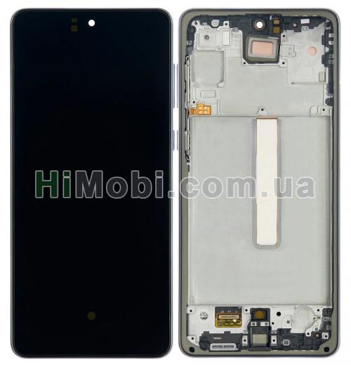 Дисплей (LCD) Samsung A736 Galaxy A73 5G з сенсором чорний сервісний + рамка